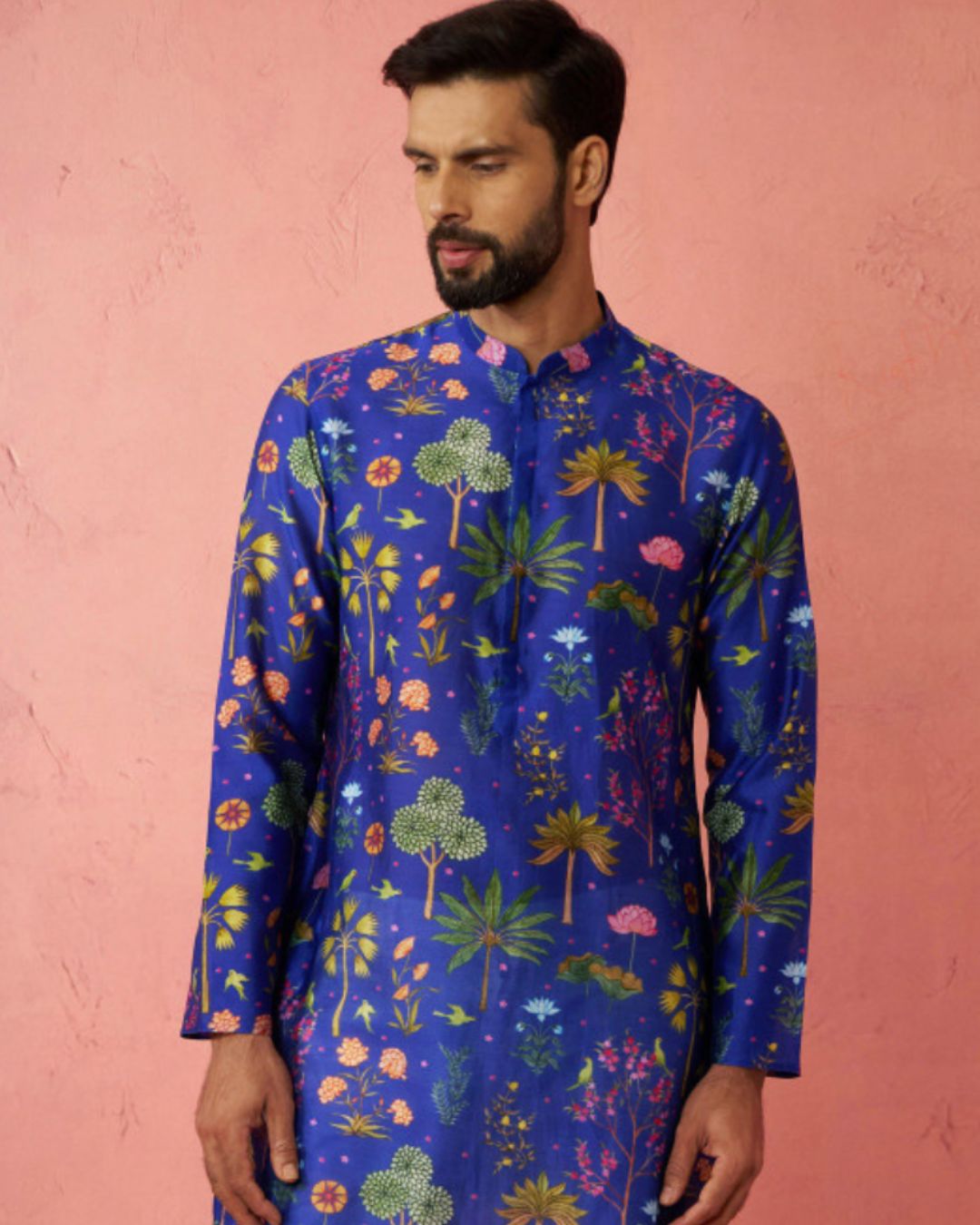 Blue Midnight Garden Printed Kurta