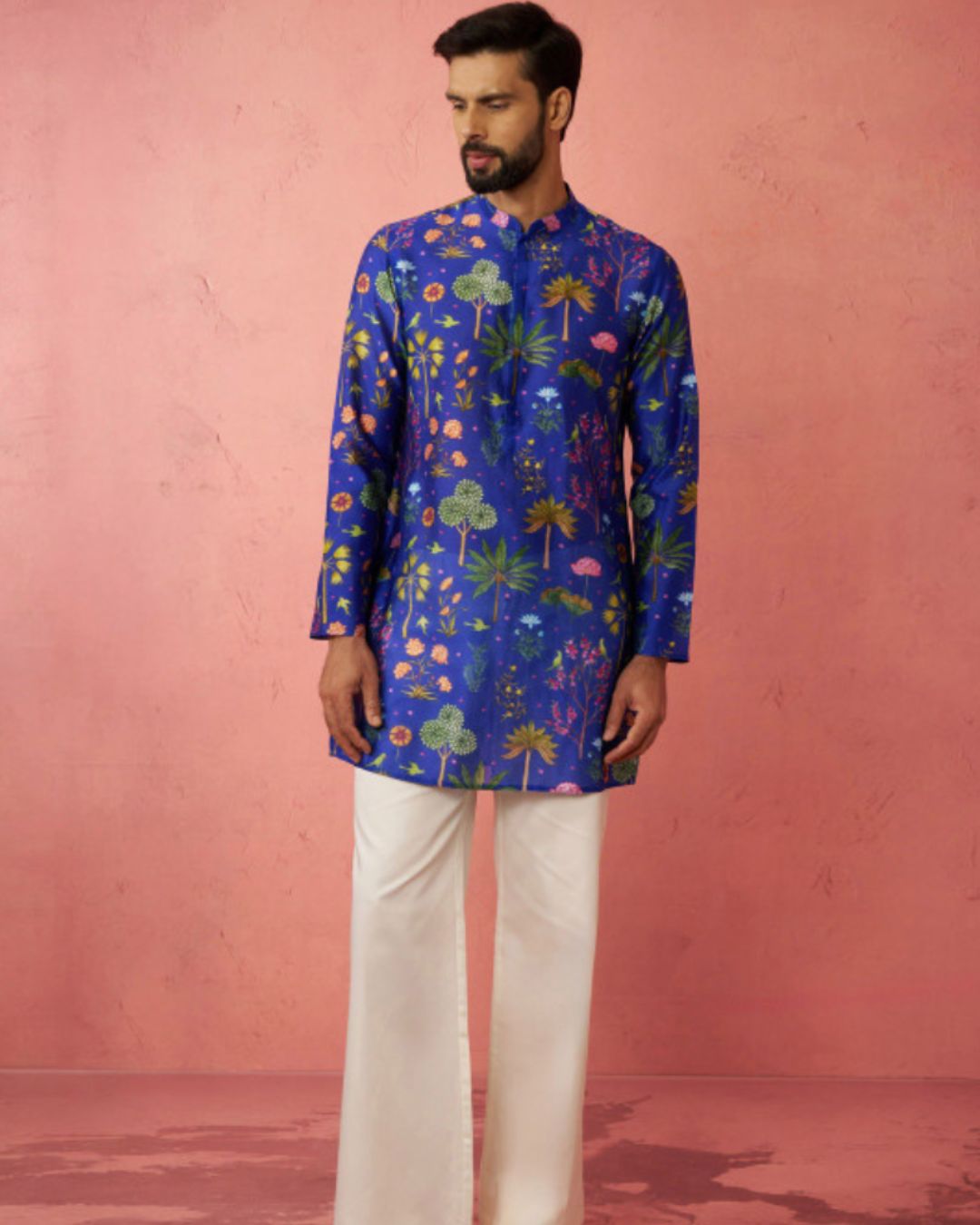 Blue Midnight Garden Printed Kurta