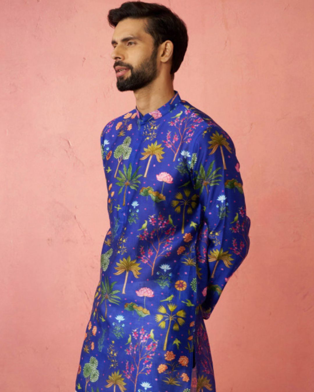 Blue Midnight Garden Printed Kurta